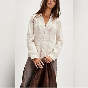 FREE PEOPLE KENNY SLIM TUNIC sandwash denim